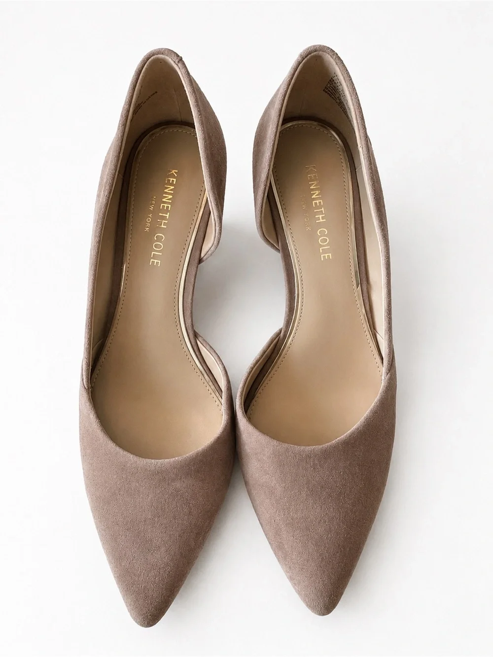 Kenneth Cole New York Taupe Suede Pointed Toe Wedge Pumps Size 7M NWOT